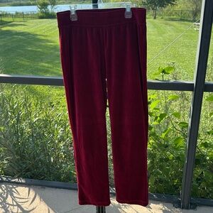Three Hearts Ladies Velour Elastic Waist Band Red/Maroon , petite small